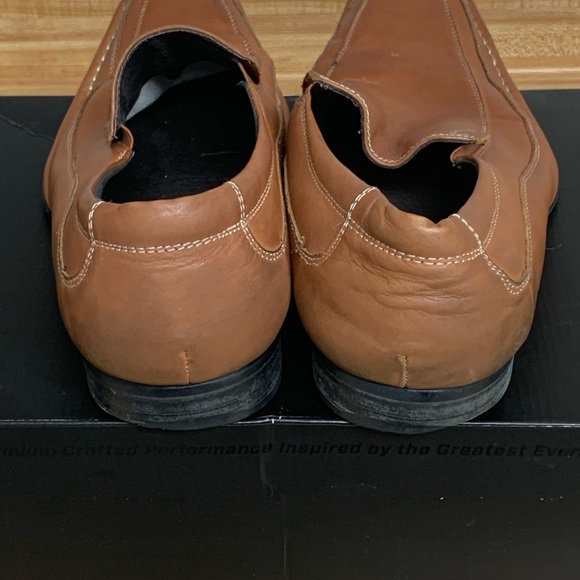 MENS DAYTONA DRESS SHOES SLIP-ON BROWN LEATHER SIZE 12 - Picture 3 of 5
